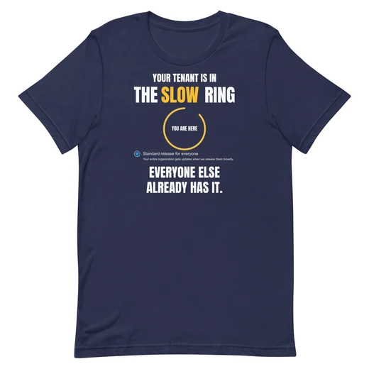 The Slow Ring — Navy shirt, front design